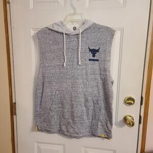 Under Armour Project Rock Sleeveless Hoodie Men’s Gray Athletic Gym Large